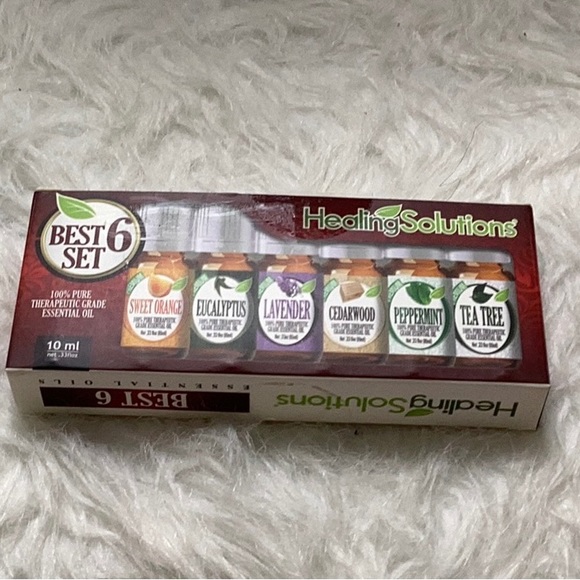 HEALING SOLUTIONS 6 bottled essential body oils, New - Picture 1 of 4